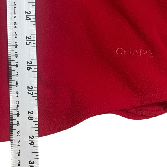 Chaps Fleece Red Shirt with Black Elbow Pads - Picture 6 of 11